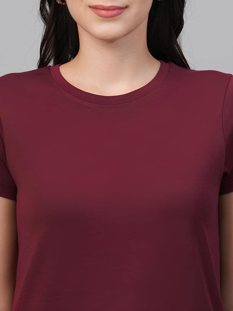 plain maroon t shirt view 3