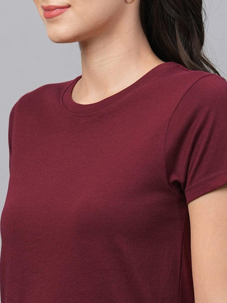 plain maroon t shirt view 4