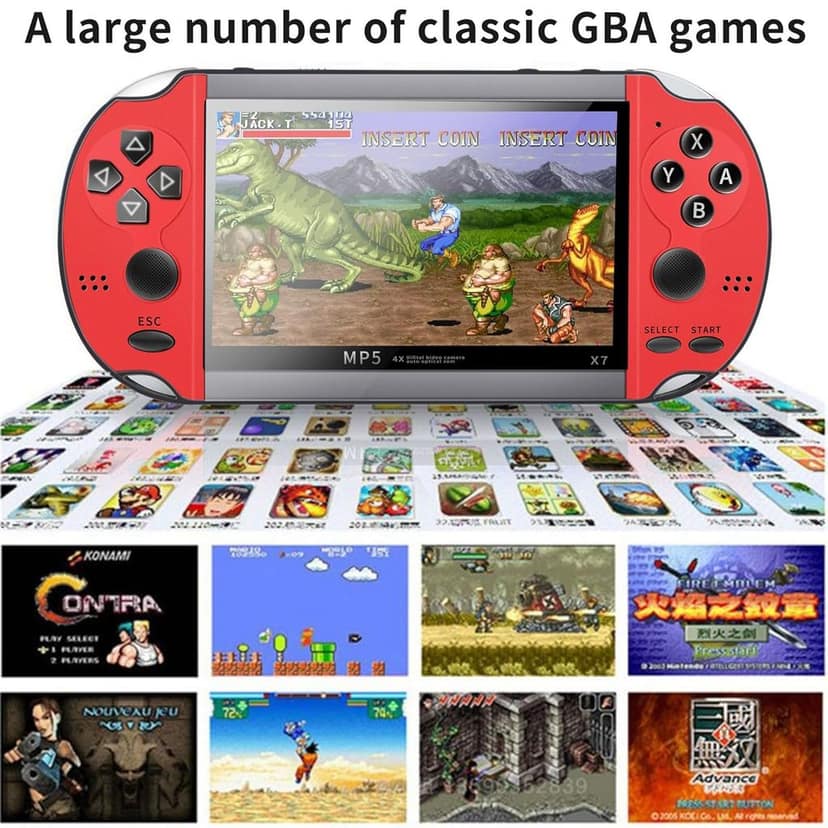 TechKing (15 YEARS WARRANTY) Updated 4.3 inch Updated X7 Video Game Console Handheld Game Players Double Rocker 8GB Memory Built in 10000 Games MP5 Game Controller-08 view 7