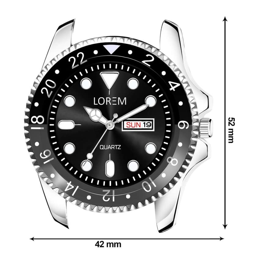 LOREM Black Day-Date Function Casual Analog Watch for Men LR129-UF view 5