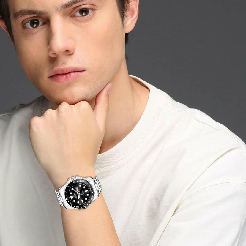 LOREM Black Day-Date Function Casual Analog Watch for Men LR129-UF view 6