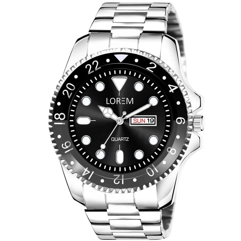 LOREM Black Day-Date Function Casual Analog Watch for Men LR129-UF view 7
