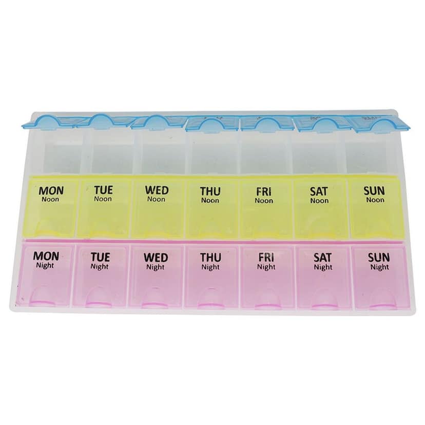 FAIRBIZPS Pill Medicine Organizer Reminder Storage Box 28 Days or 4 Weeks| Plastic | Pack of 2 view 2