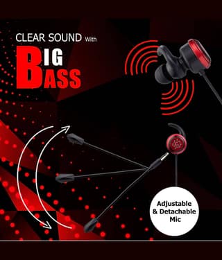 RPM Euro Games Ge 10 red 3.5 mm Wired Earphone In Ear Passive Noise cancellation Red