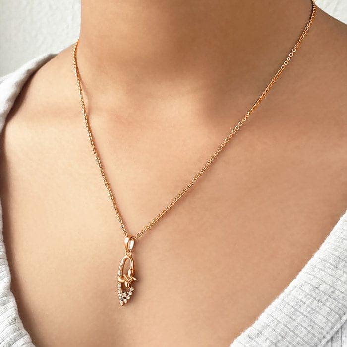 Rose Gold Serene Pendant with Chain view 2
