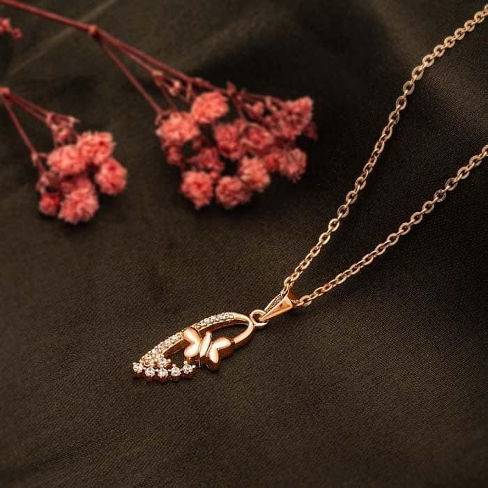Rose Gold Serene Pendant with Chain view 3