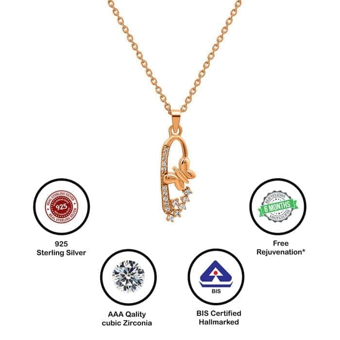 Rose Gold Serene Pendant with Chain view 6