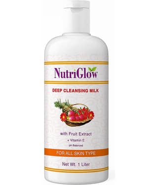 NutriGlow Deep Cleansing Milk For Moisturizing Natural Glow, Gentle Pore All Skin Types, Paraben & Sulphate Free, 1 litre