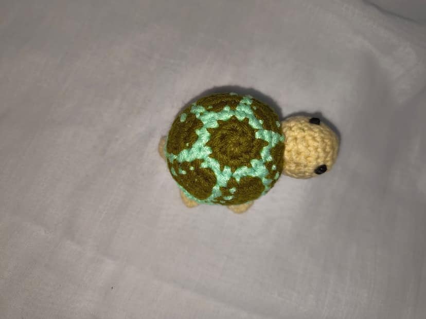 Handmade Crochet Turtle Toy view 2