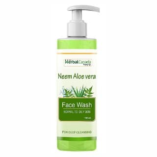 Herbal Canada Neem Aloe Vera Face Wash (190ml) for All Skin Types Cleanses Pores Clarifies