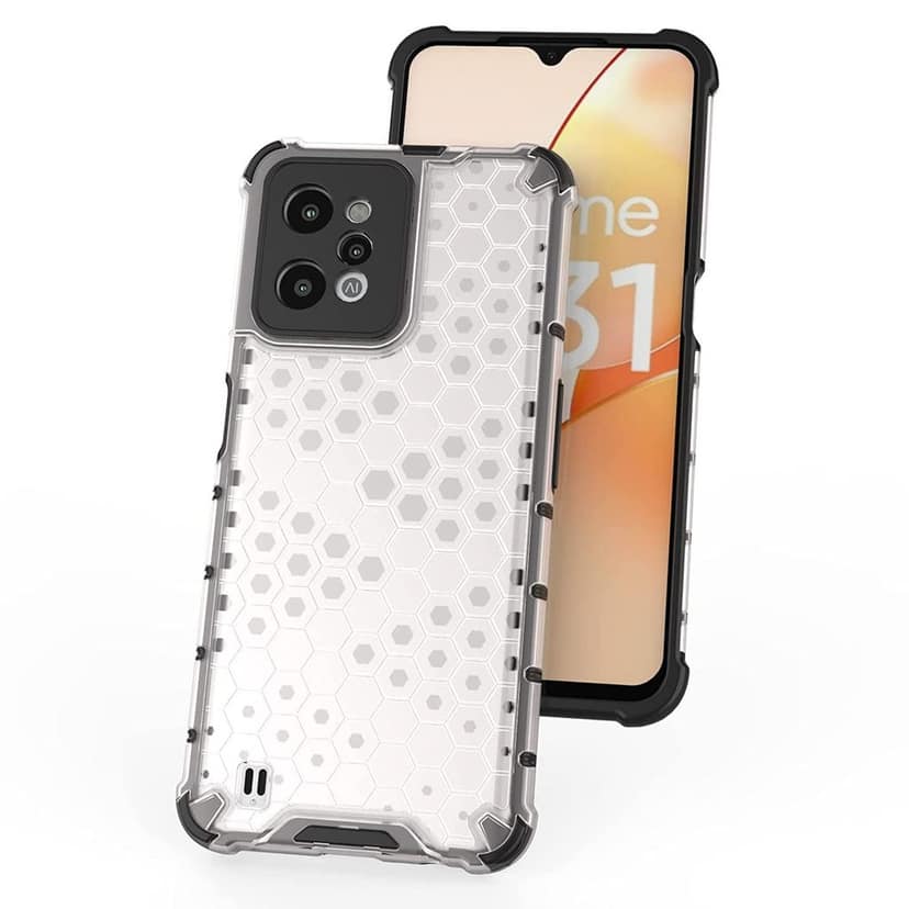 Faircost Hybrid Shockproof Back Cover for Realme C31 Hard Outside Soft Inside- (Polycabonate::Transparent) view 4