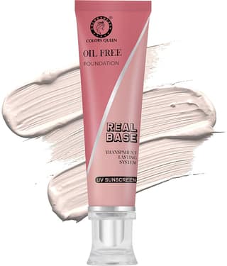 Colors Queen Real Base Oil Free Waterproof Foundation Matte Finish with SPF Natural (Shade - 02)