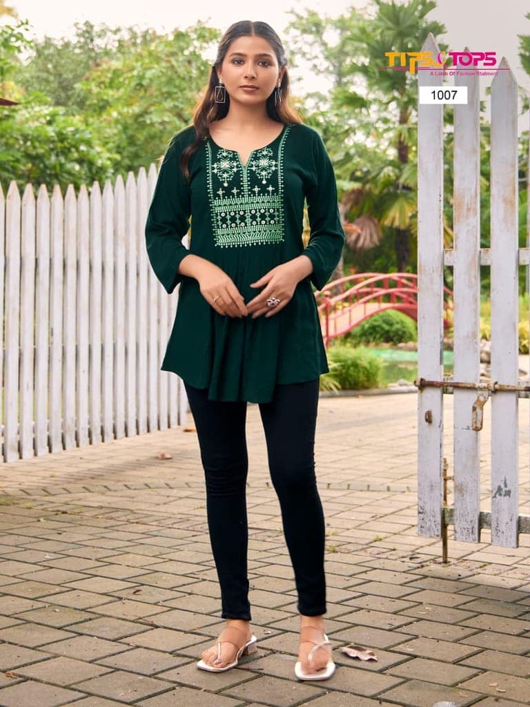Rayon Wrinkle with Heavy Embroidery | 3/4th Sleeves