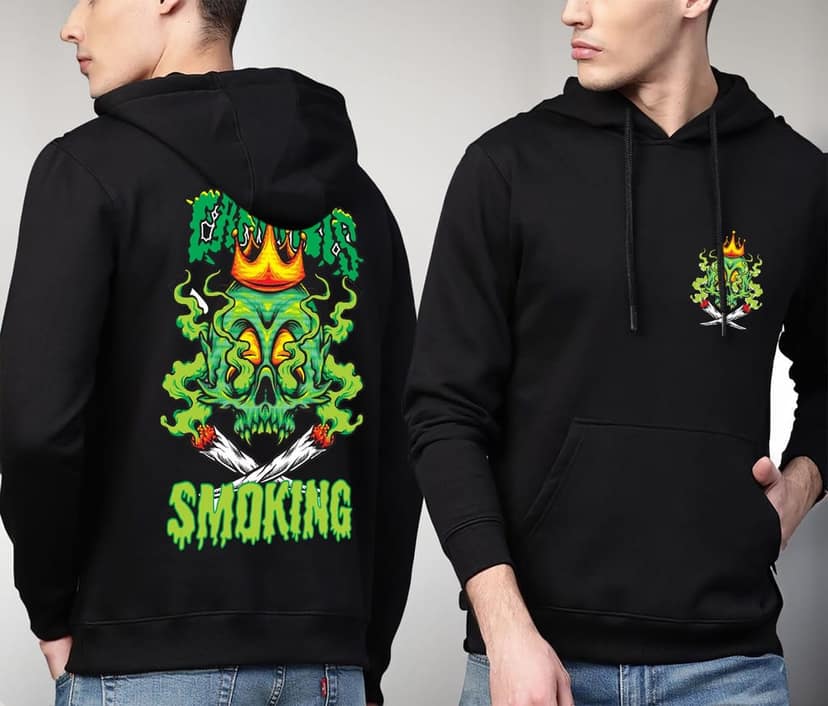 SCOTT FINCHER Black and Green Graphic Black Hoodie : AA(RSHOD)BLACK_127 view 3