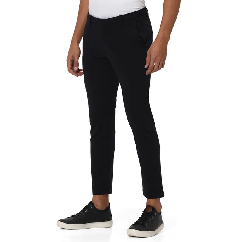 Navy Ankle Length Stretch Chinos Trouser view 2