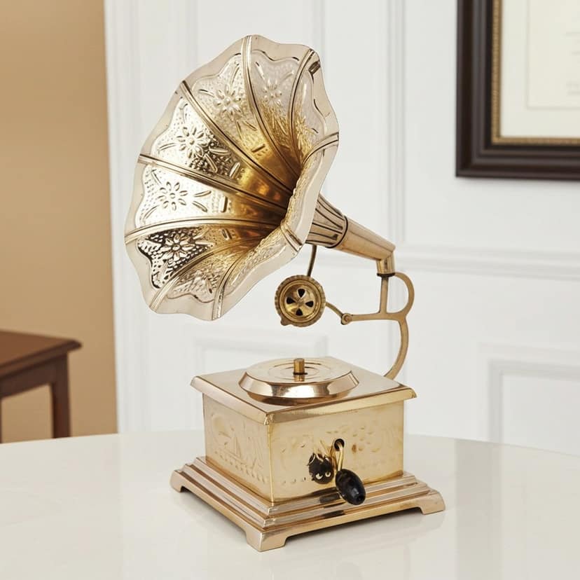 Brass Showpiece Home Decor Gramophone (MRMAS215 B) view 2
