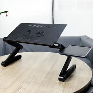MODERN STYLE PORTABLE ADJUSTABLE FOLDABLE LAPTOP HOLDER NOTEBOOK DESKS LAP WITH COOLING FAN