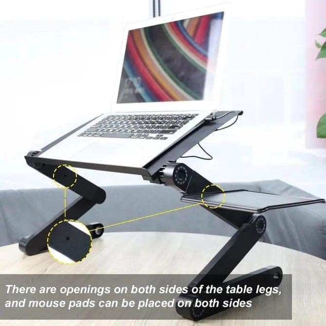 MODERN STYLE PORTABLE ADJUSTABLE FOLDABLE LAPTOP HOLDER NOTEBOOK DESKS LAP WITH COOLING FAN view 2