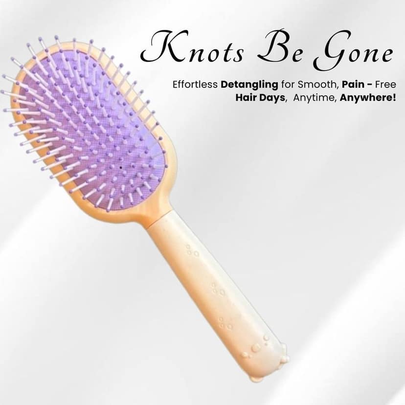 Hair Brush with Strong & Flexible Nylon Bristles having Anti-static Ball Tips, For Grooming, Straightening, Smoothing view 3