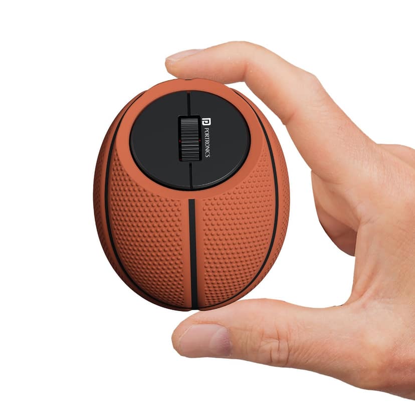 Portronics ToadPlay Basketball Mini Wireless Bluetooth Mouse with Dual Wireless Connectivity (BT + 2.4 GHz), Rechargeable Battery, Noise-Free Clicking, Multi-Device Pair, Adjust Sensitivity