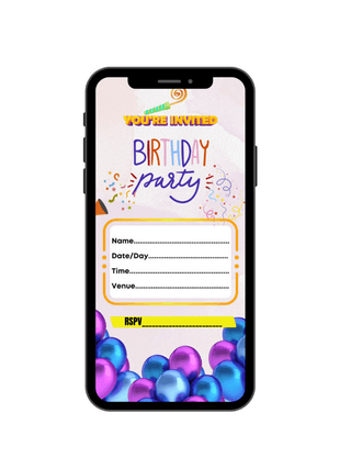Birthday invitation card with envelope, Size: 6X 9 inches, 300 gsm paper stock, Multicolor, laser cut Pack of 24