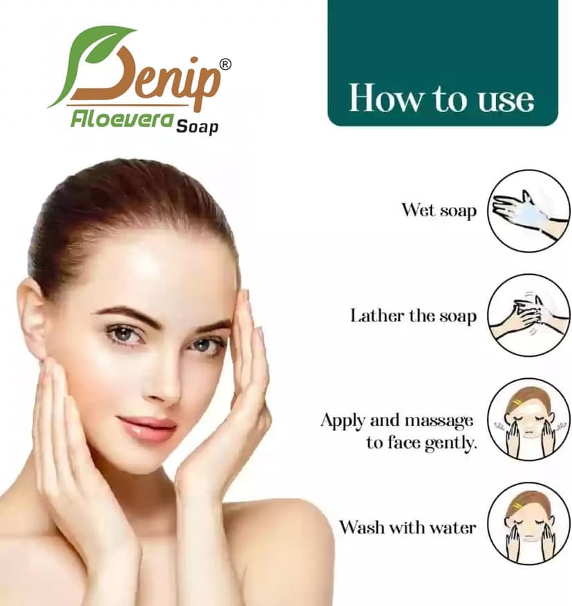 Denip Aloevera Soap for Refreshed and Acne free Skin (Pack of 3) view 4