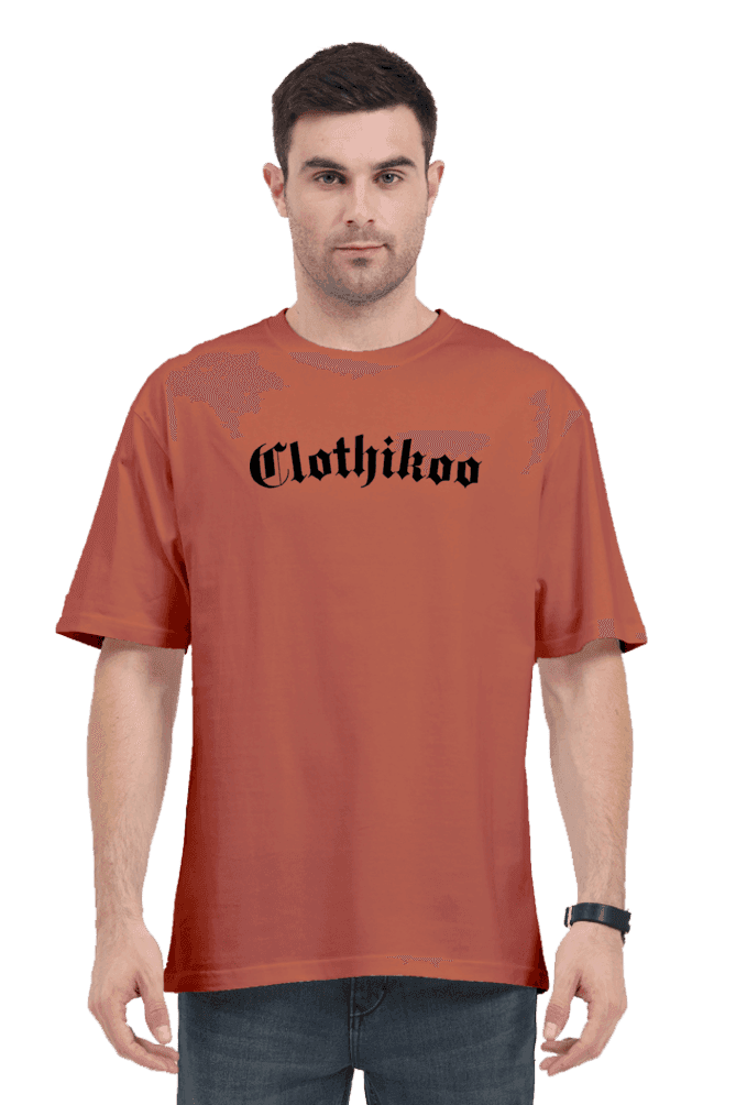 Clothikoo Classic Oversized T-Shirt (Coral Colour, 240 GSM)