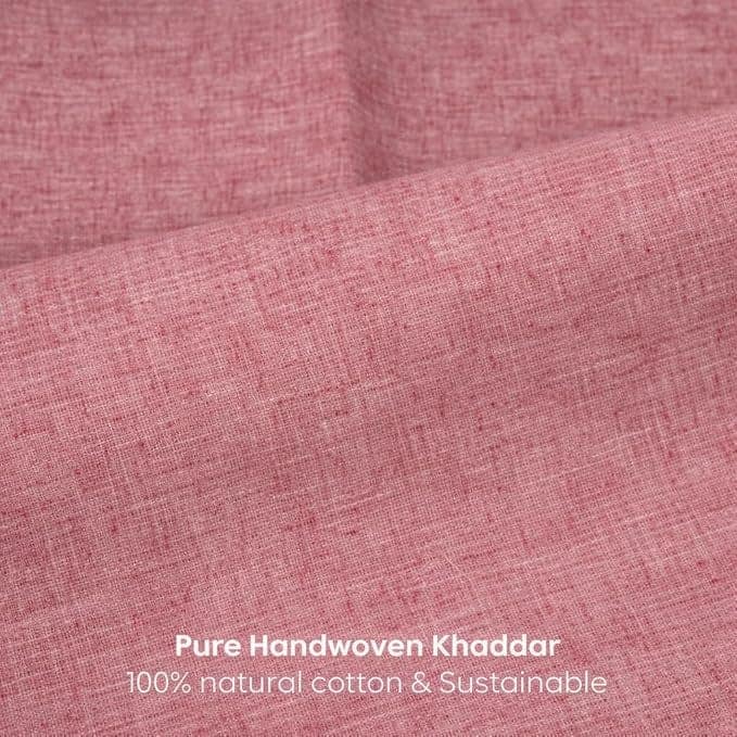 Khadi Pure Cotton Fabric | Unstitched Fabric for Kurta, Salwar, Shirt & Kurti | Lightweight & Breathable Summer Material for Men & Women (2.5M) view 2