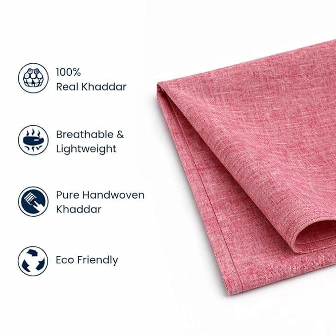 Khadi Pure Cotton Fabric | Unstitched Fabric for Kurta, Salwar, Shirt & Kurti | Lightweight & Breathable Summer Material for Men & Women (2.5M) view 4