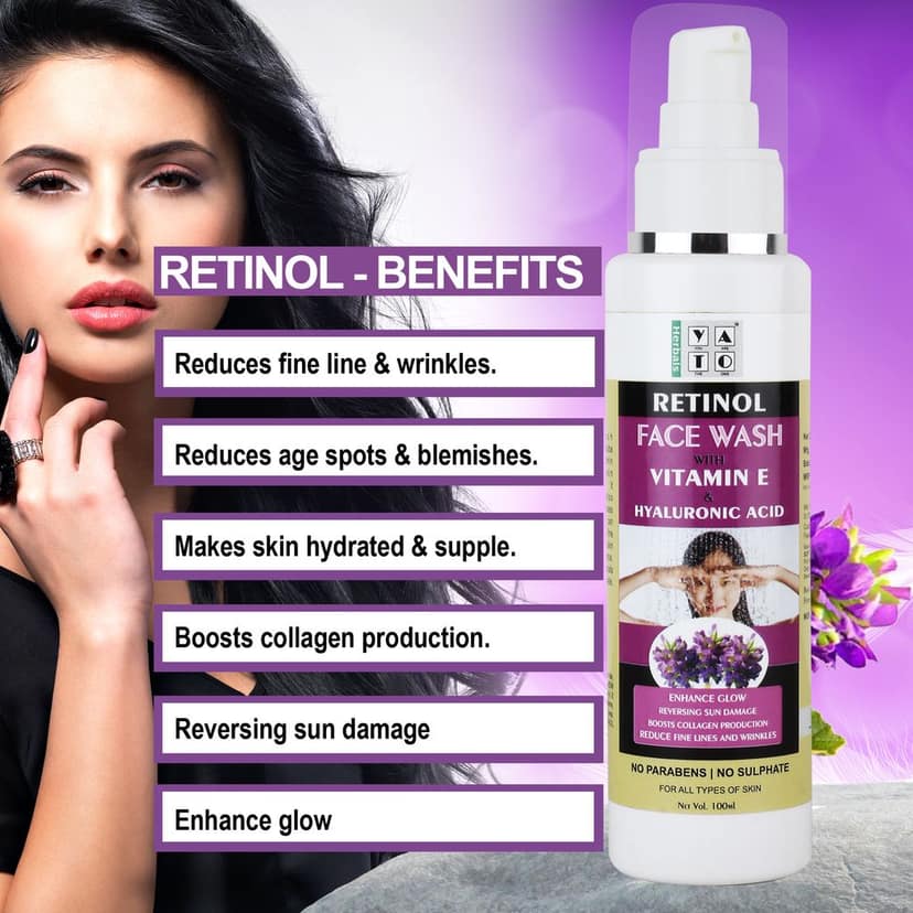 YATO Herbals Retinol Face was With Vitamin E And Hyaluronic Acid For Wrinkles And Fine Lines view 7