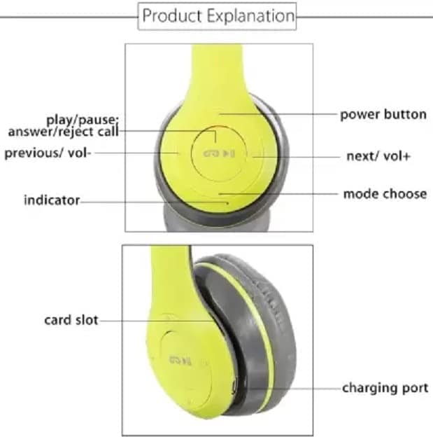 G2L P47 Gaming Bluetooth Headphone with AUX Supported with MP3 & TF Card Support with BASS Sound for Gaming. view 8
