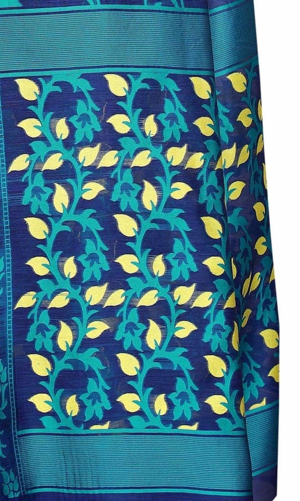 Silk Zone Women's Jamdani Cotton Blend Woven Saree view 3