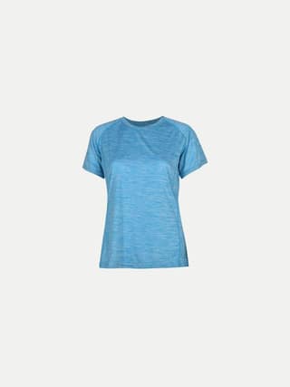 Women Aqua Half Sleeve Crew Neck T-shirt