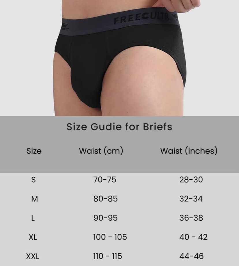 FREECULTR Men's Underwear Anti Bacterial Micromodal Airsoft Brief - Non Itch No Chaffing Sweat Proof Pack of 1-Pot Black view 6