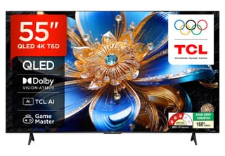 TCL 139 cm (55 inches) 4K Ultra HD Smart QLED Google TV | HDR 10+ | Dolby Vision & Atmos | 30W Speaker Output | Game Master | 55T6D TCL 139 cm (55 inches) 4K Ultra HD Smart QLED Google TV | HDR 10+ | Dolby Vision & Atmos | 30W Speaker Output | Game Maste