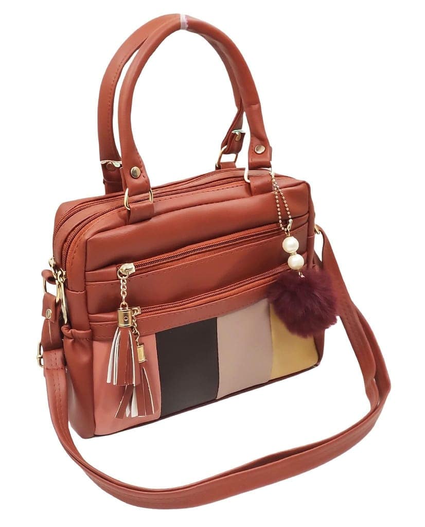 Magnifique Women's Hand/Sling/Side Bag/purse Polyurethane Western (Metallic)