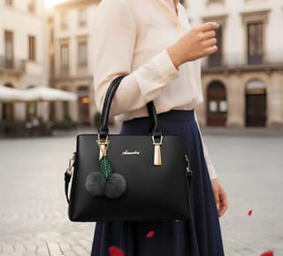 Women's Trendy PU Leather Shoulder Tote with Adjustable Sling & Fashion Scarf | Premium Handbag for Modern Women (Heavy Quality)