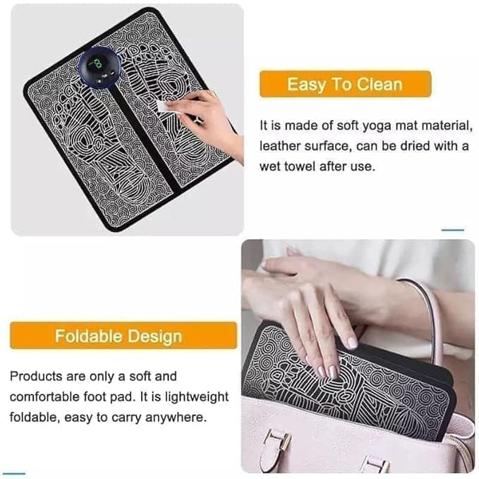 Portable EMS Foot Massager Pad for Feet & Legs, Rechargeable Muscle Relaxation Mat with Multiple Massage Modes view 4