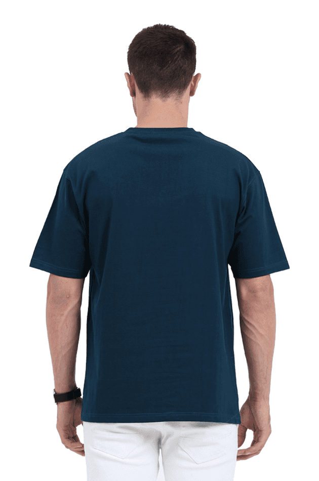 Clothikoo Classic Oversized T-Shirt (Blue Colour, 240 GSM) view 2