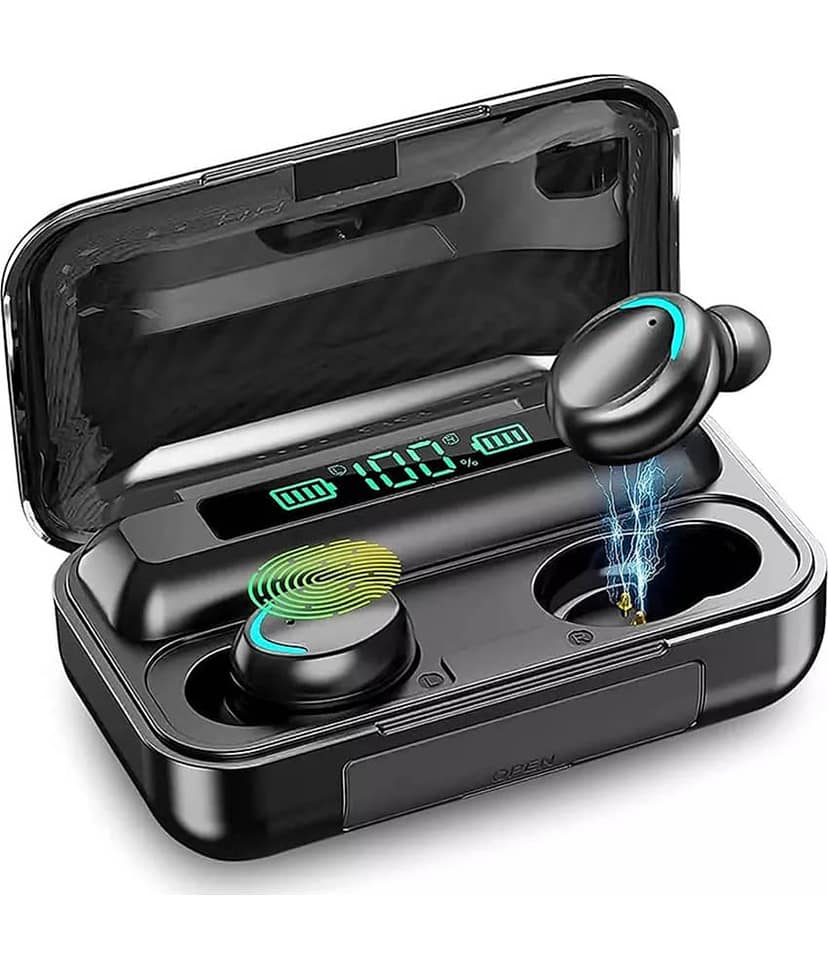VEhop PowerBank Earbuds, On Ear True Wireless (TWS) 280 Hours Playback IPX4(Splash & Sweat Proof) Powerfull bass -Bluetooth V 5.1 Black