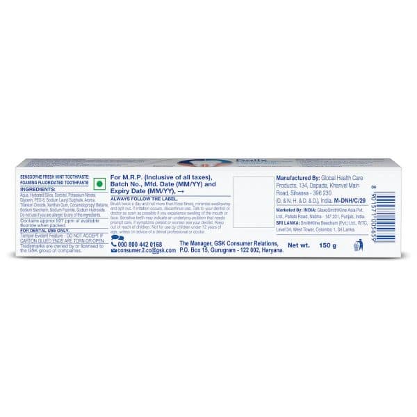 Sensodyne Fresh Mint Toothpaste 150 Gms view 2