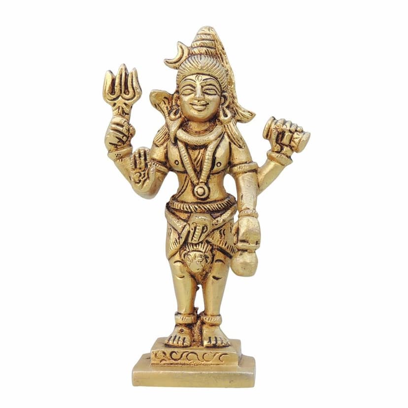 Brass Shiv Ji God Idol - Decorative Brass Murti, Height : 4.5 Inch (BSMAS1363 C) view 2