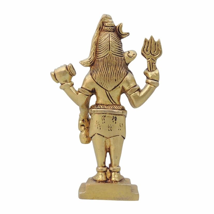 Brass Shiv Ji God Idol - Decorative Brass Murti, Height : 4.5 Inch (BSMAS1363 C) view 3