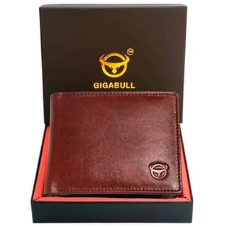 Brown Leather Bifold Wallet with Coin Pocket