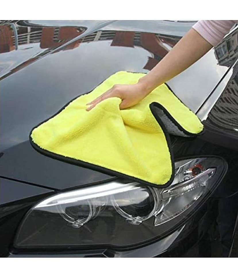 PENYAN Heavy Microfiber Cloth for Car Cleaning and Detailing, Double Sided, Extra Thick Plush Microfiber Towel Lint-Free, 800 GSM, Size 30 x 45 cm, Multi color, pack of 6 view 2