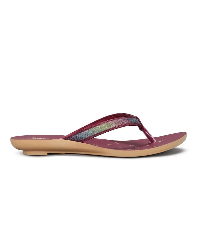 Paragon Women's Slip On Flat Maroon Sandals | Durable Dailywear Sandals view 3