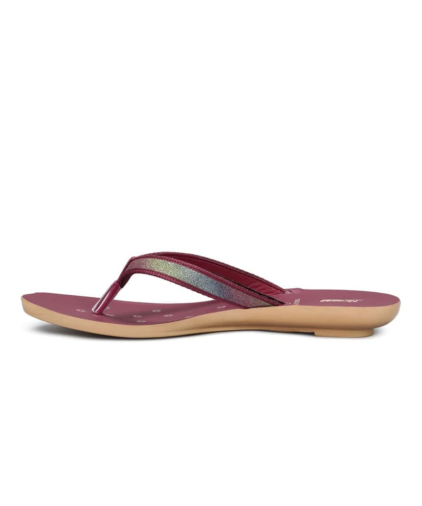 Paragon Women's Slip On Flat Maroon Sandals | Durable Dailywear Sandals view 4