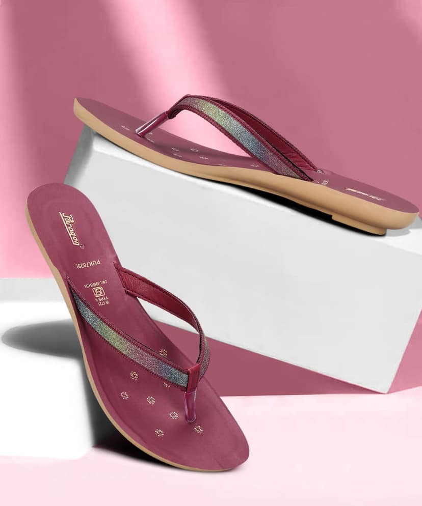 Paragon Women's Slip On Flat Maroon Sandals | Durable Dailywear Sandals view 7