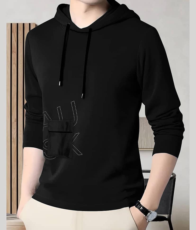 ENITOR Men Cotton Blend Regular Fit Printed T-Shirt ( Black ) view 2