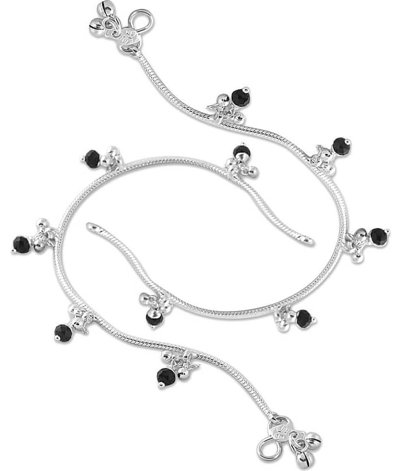 HEER COLLECTION - Silver Anklets ( Pack of 2 ) view 2